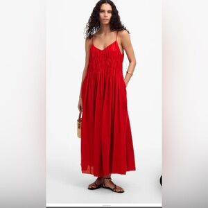 NWT madewell  Textured V-Neck Midi Dress